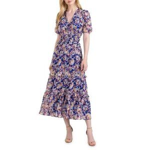 Shoshanna Women's Nevaeh Floral Tiered Midi Dress In Multi size 2